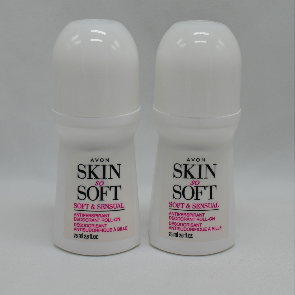 Set of 2 Avon Skin So Soft Roll-On Anti-Perspirant Deodorant Women Scented New